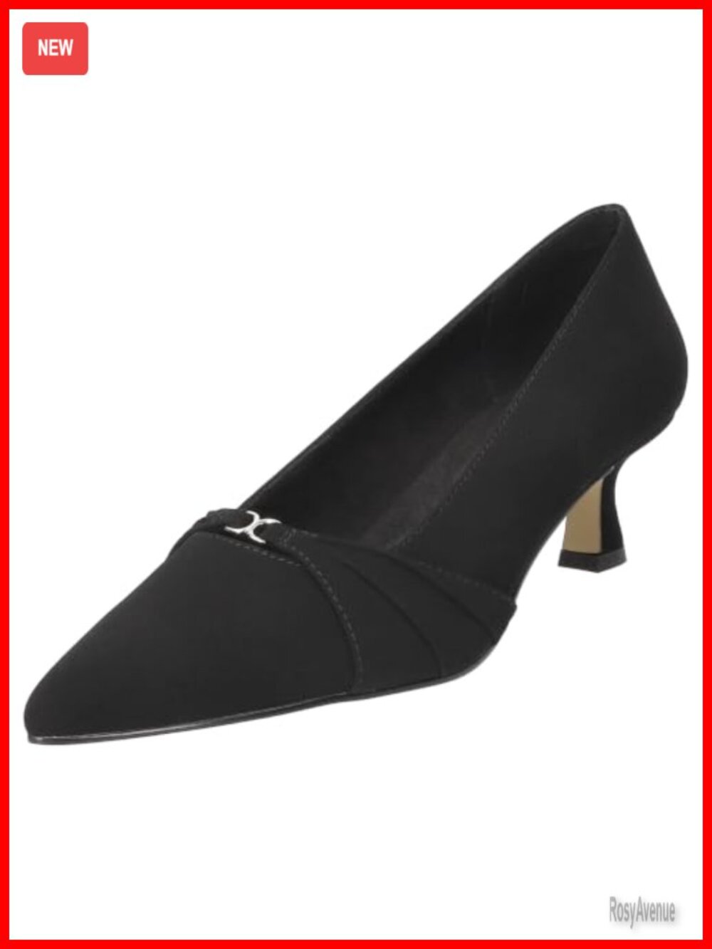 Kitten Heel Pointed Toe Slip On Dress Pump with Cushioned Insole
